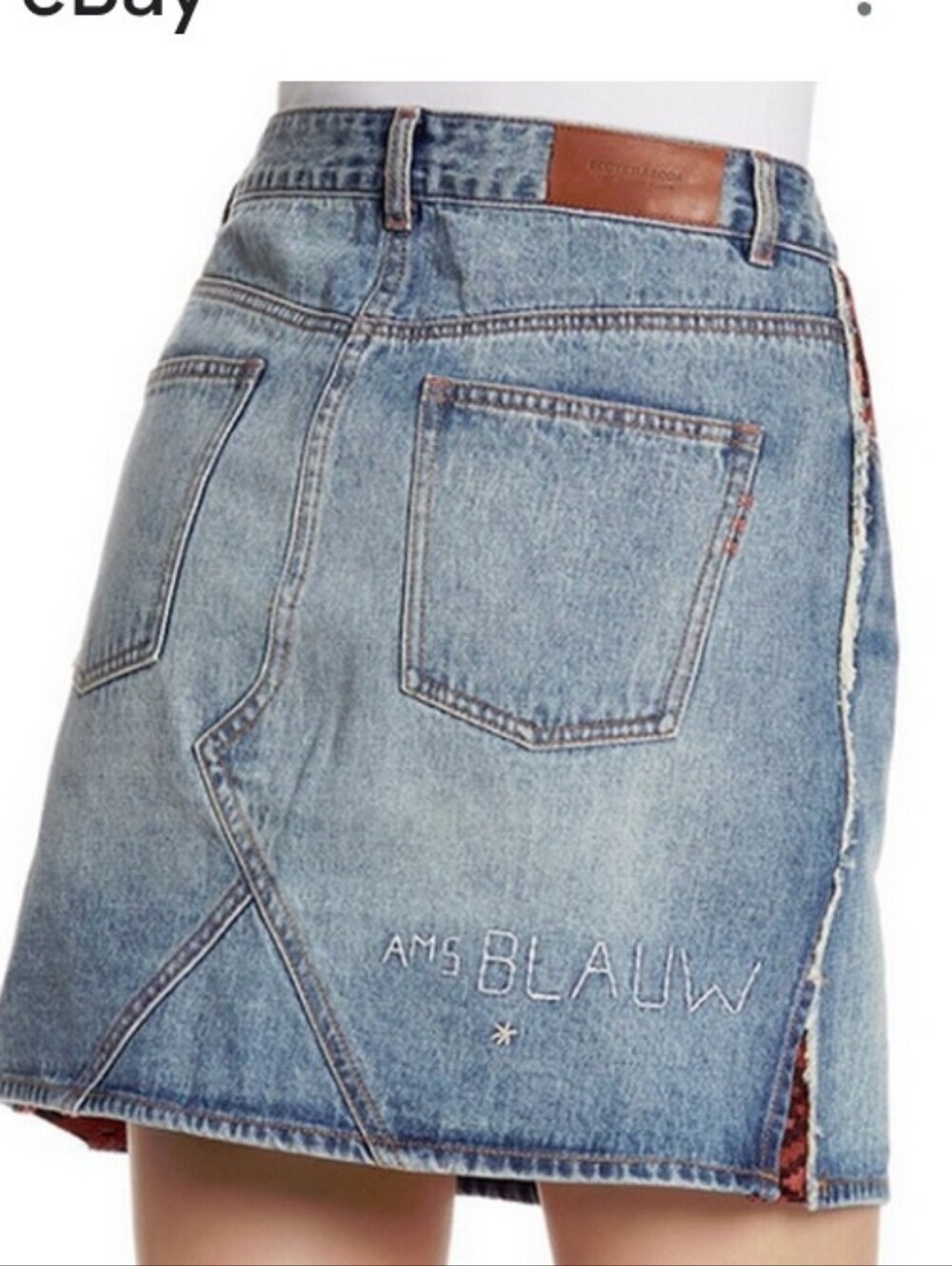 Scotch & Soda Light Blue Denim Mini Skirt
